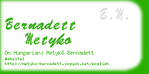bernadett metyko business card