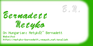 bernadett metyko business card